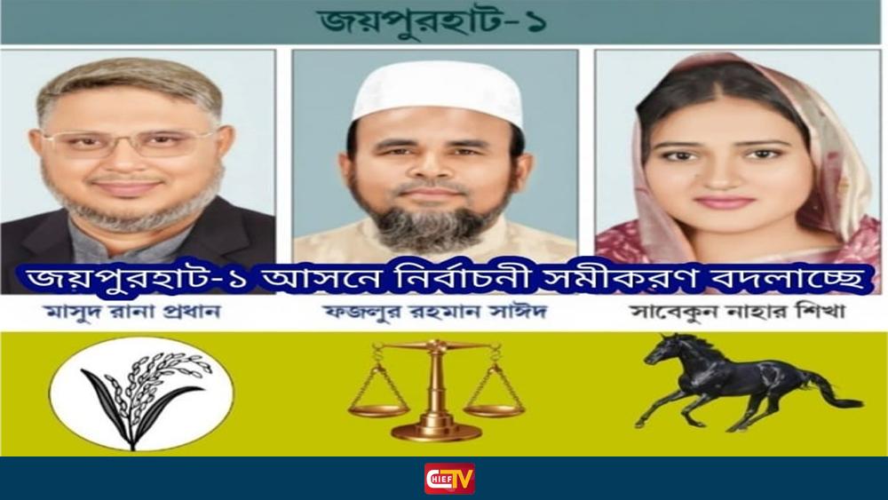 জয়পুরহাট-১ আসনে ত্রিমুখী লড়াই: বিএনপি-জামায়াতের শক্তির সমীকরণে ‘ফ্যাক্টর’ হয়ে উঠছেন স্বতন্ত্র প্রার্থী শিখা - Chief TV