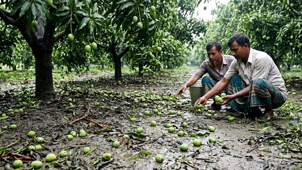 সাপাহারে আম চাষিদের মাথায় হাত: ঝোড়ো হাওয়ায় লণ্ডভণ্ড বাগান - Chief TV